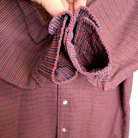 RALPH LAUREN ▪︎VTG▪ Red Plaid "Big Shirt" Button-Down ▪︎ Cotton ▪︎ Small ▪︎ EUC - Picture 5 of 6
